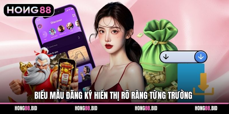 Biểu mẫu đăng ký hiển thị rõ ràng từng trường