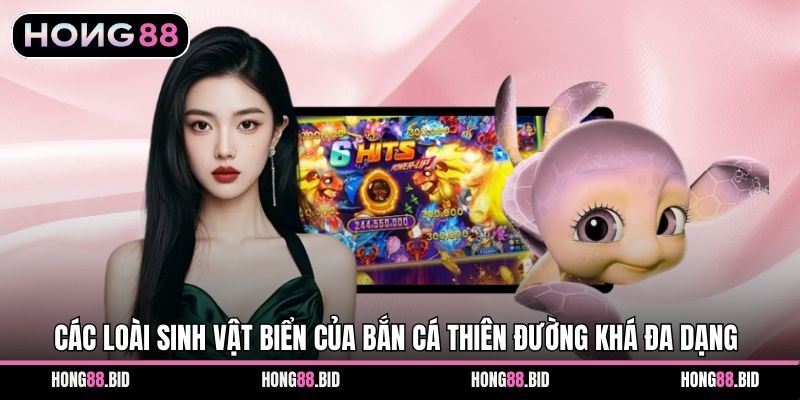 Bắn Cá Thiên Đường - Game Đổi Thưởng Hấp Dẫn Tại Hong88 1 Các loài sinh vật biển của Bắn Cá Thiên Đường khá đa dạng