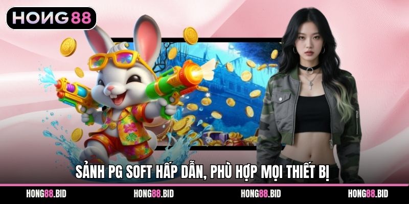 Sảnh PG Soft hấp dẫn, phù hợp mọi thiết bị